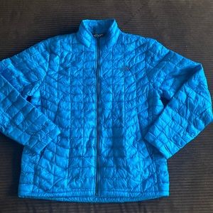 Mens Blue North Face Thermoball Puffer Coat
